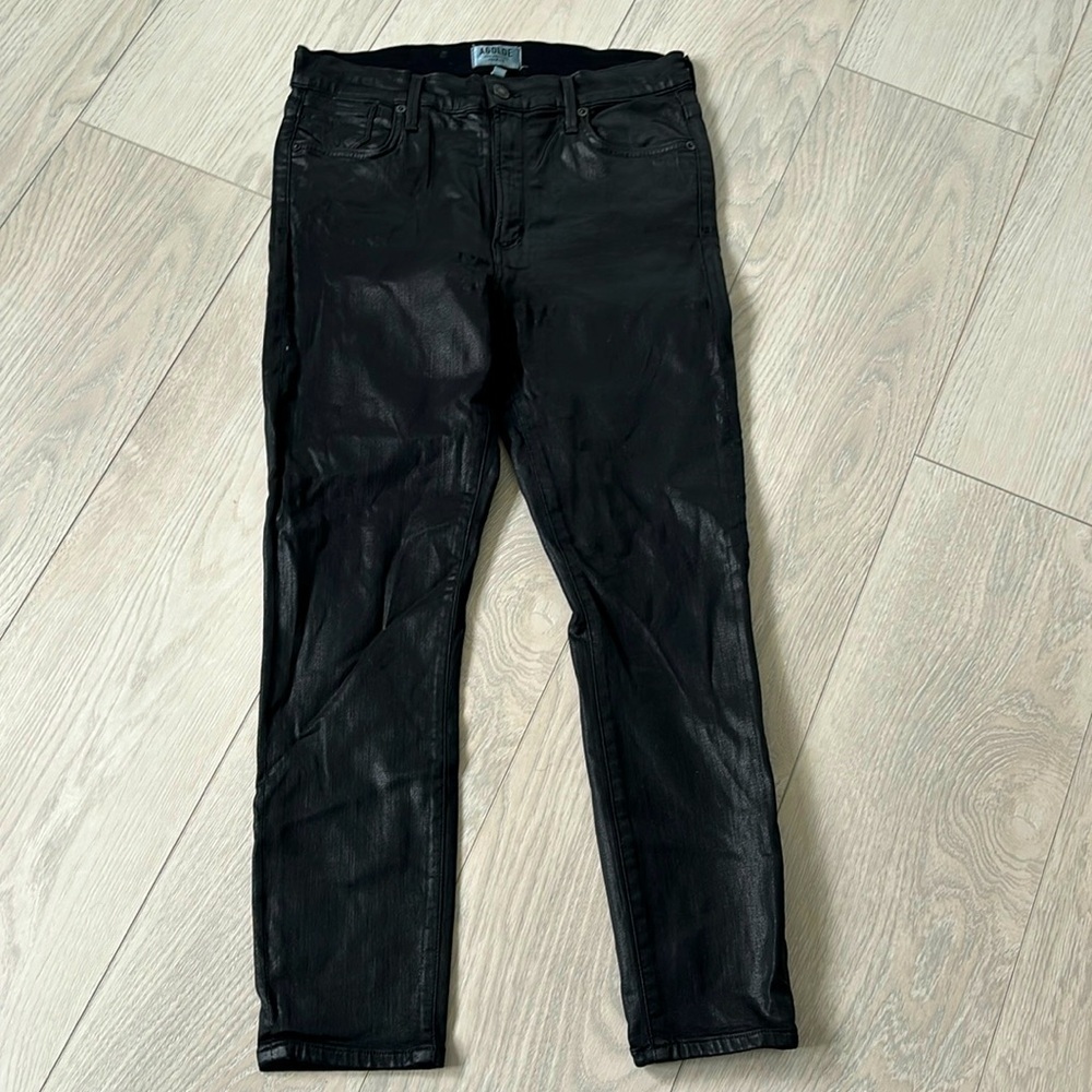 AGOLDE Black pants size 30 shiny stretchy like new​​​​